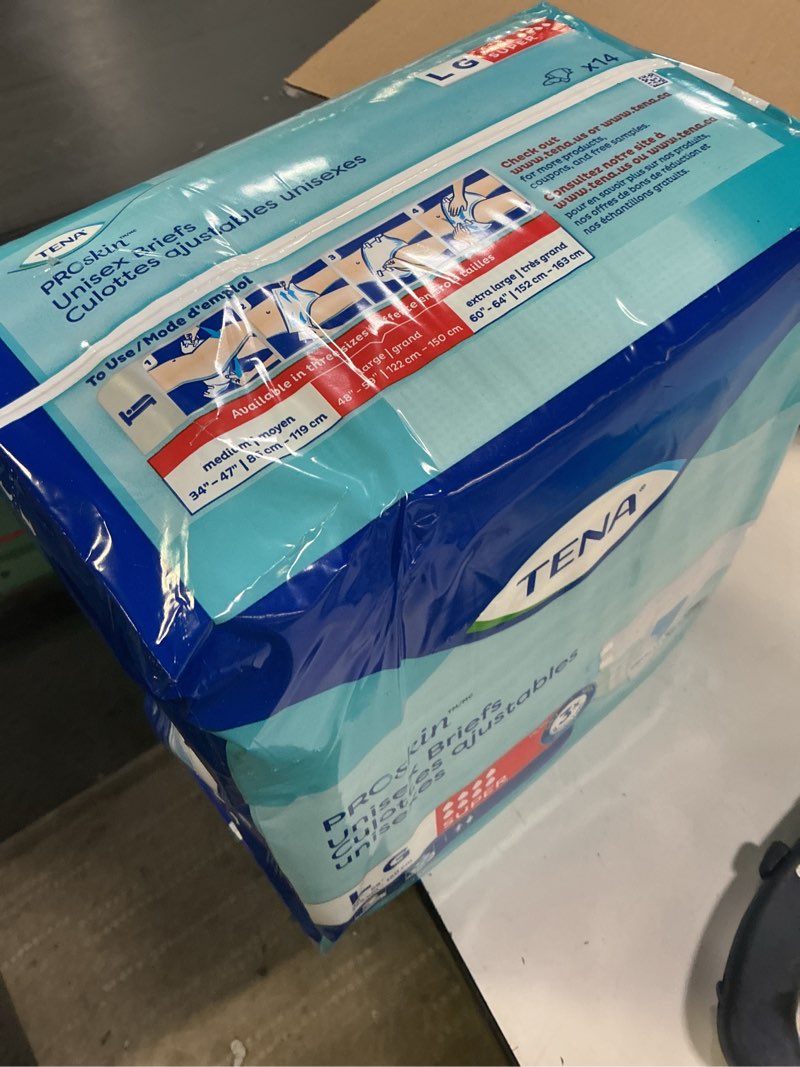Condition photo showing New/Like New for Tena Incontinence Adult Diapers, Maximum Absorbency, Disposable Briefs, ProSkin - Large - 56 ct Large 56