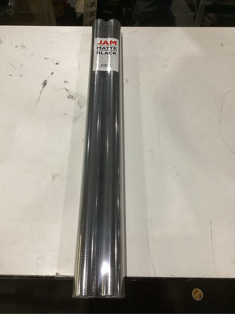 JAM Paper Gift Wrap - Matte Wrapping Paper - 50 Sq Ft Total (30 in x 10 Ft Each) - Matte Black - 2 R