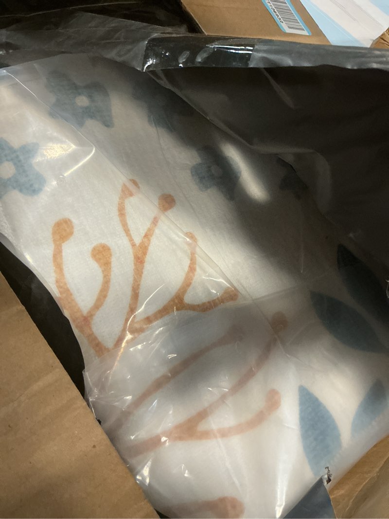Condition photo showing New/Like New for Phyllis Modern Area Rug, 6'×9' Washable Accent Floral Rug, Non-Slip Flower Leaf Carpet, Non-Shedding Colorful Rug with Low Pile for Living Room, Bedroom, Dining, Office, Beige Beige 6' x 9' (Rectangular)