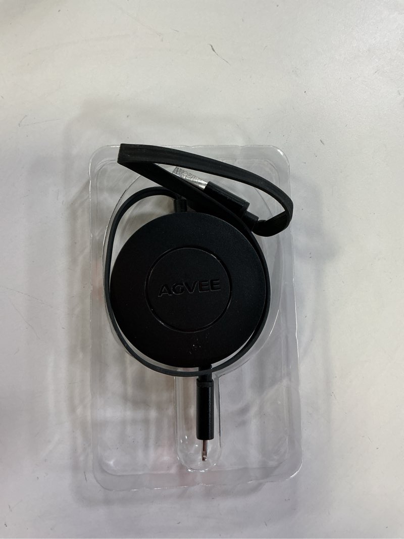 Condition photo showing Good Condition for agvee 1ft fixed / 2.3ft extend usb-a to lightning charger cable mountable one way retractable 2.4a fast charging cord, pocket-sized for iphone 14 13 12 11 xs, desk organizer, black 1ft fixed / 2.3ft extend usb-a to lightning black