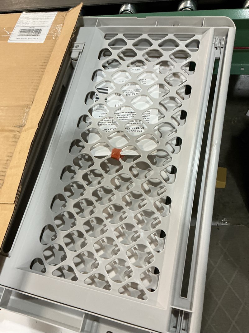 Condition photo showing Good Condition for mypet universal pet gate: 26” - 42” wide dog gate for doorways with pressure fit or swinging door hardware mounting types included: 26" tall; gray