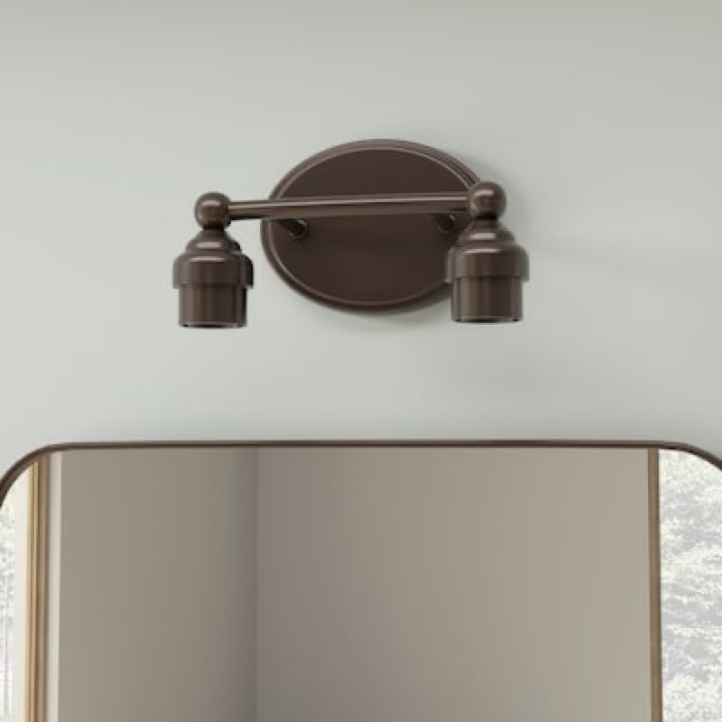 style selections mix and match 10.5-in 2 light matte bronze transitional bathroom vanity light