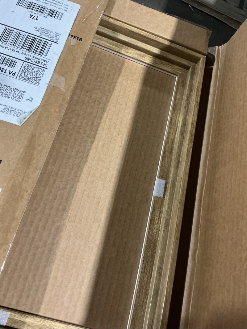 Condition photo showing Good Condition for MCS Canvas Float Frames 12x16 Frame, Natural Woodgrain Finish for Finished Canvases, Vertical & Horizontal Wall Hanging Large with Adhesive for Canvas Paintings (1-Pack) Standard Frame 12X16 Natural