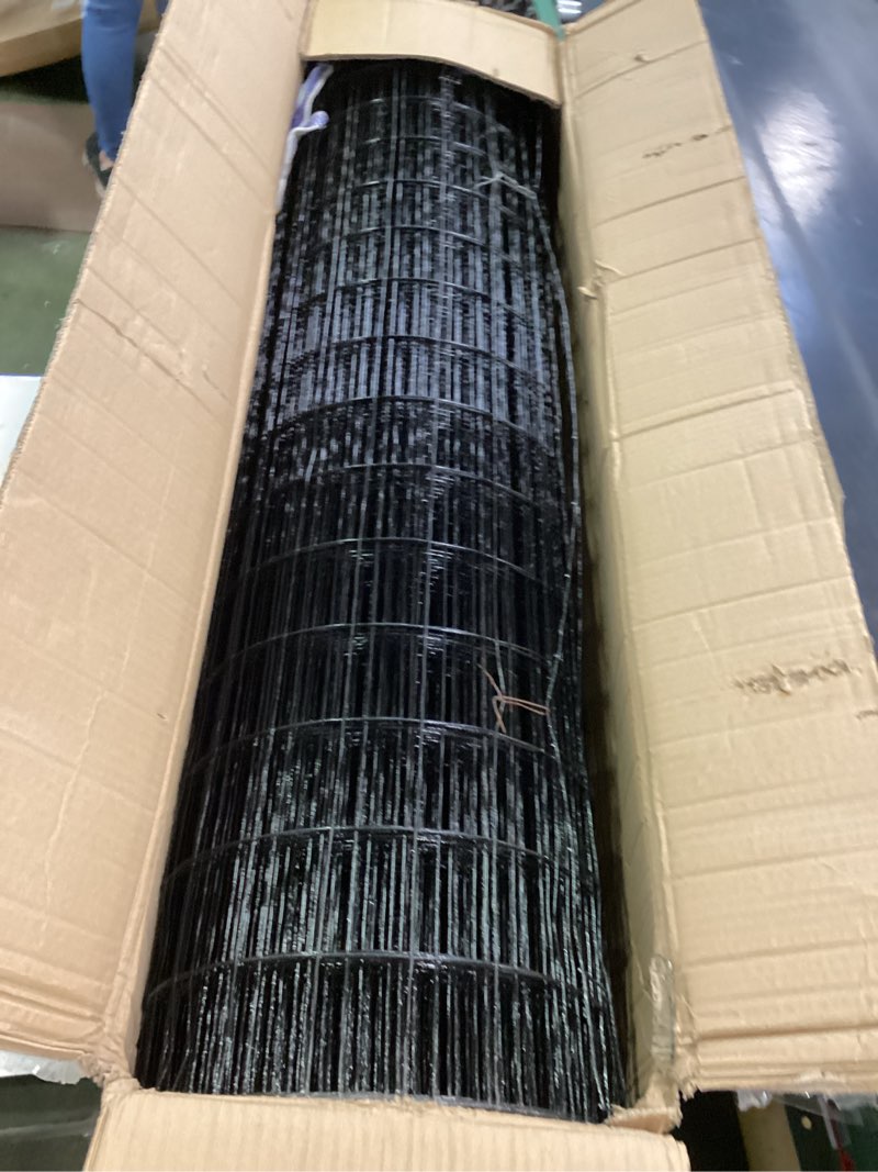 48" x 100' welded wire fence, 2" x 3" 16ga black pvc coated hardware cloth garden border fencing rol