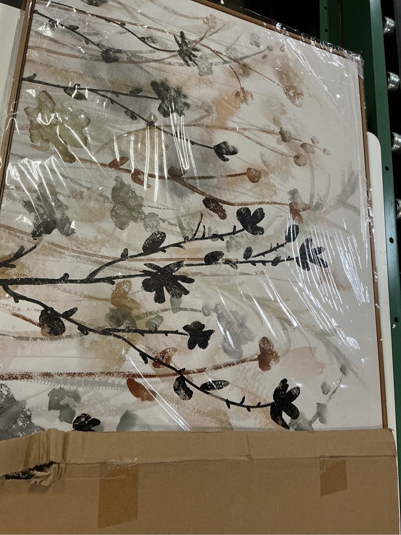 Condition photo showing Good Condition for framed flower canvas wall art blossom canvas pictures abstract grey cream brown landscape artwork canvas prints for home living room bedroom kitchen office wall decor ready to hang 24"x 48" cream white wildflowers framed 48"l x 24"w