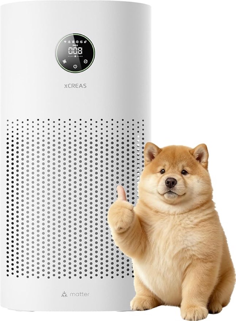 xCREAS Air Purifiers for Home with Matter – Compatible with Apple HomeKit, Google Home, Alexa & Smar