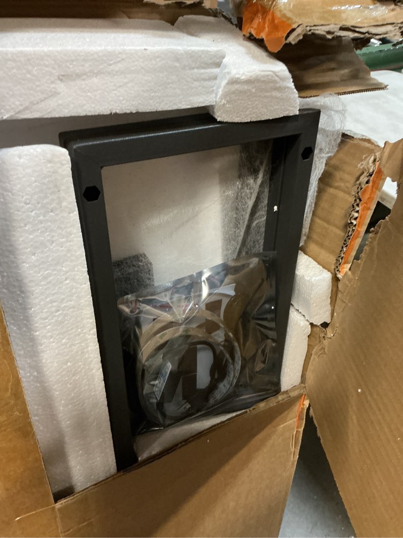 Condition photo showing As Is for Aheaplus L Shaped Desk Gaming Desk, 59" L Shaped Computer Desk with LED Light & Power Outlet, Reversible Home Office Desk Gamer Desks with Shelves & Storage Bag & Hooks, Corner PC Desk, Black Black 59Inch