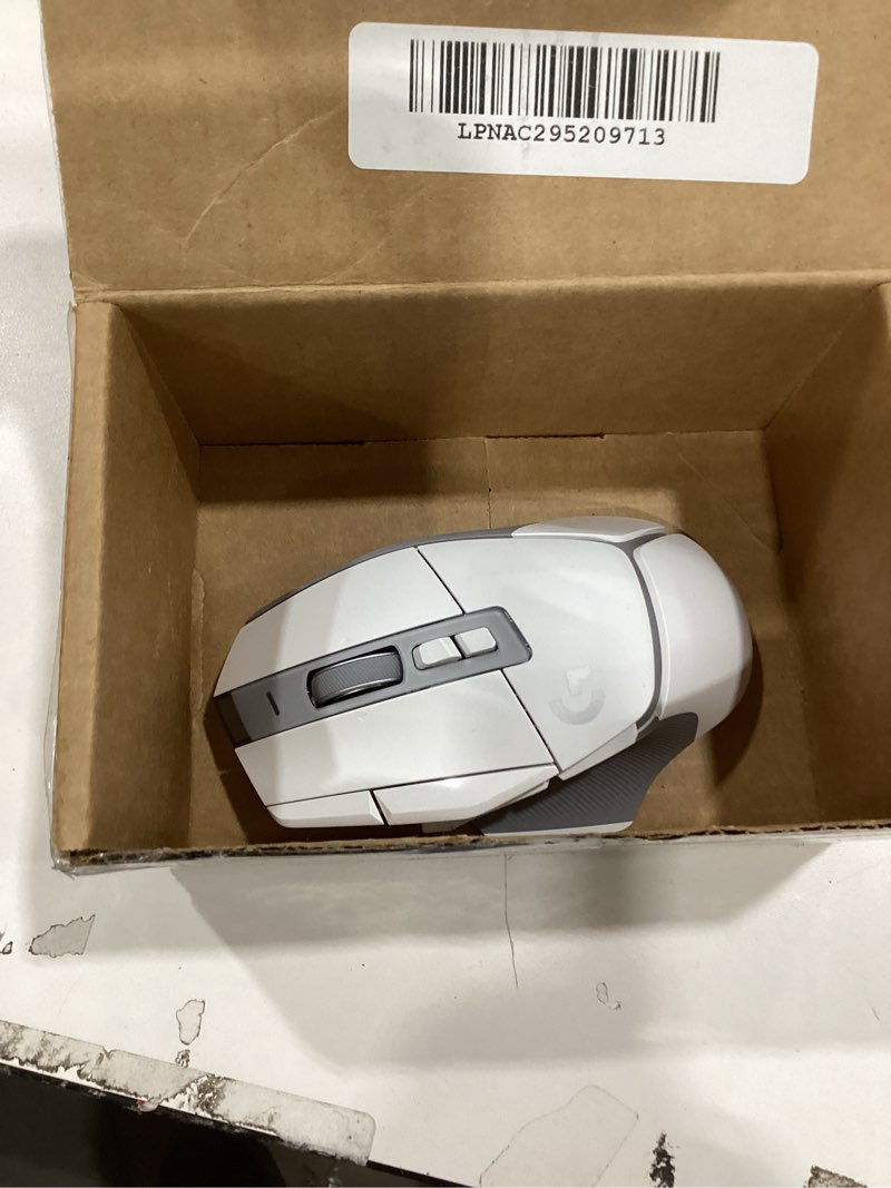 Condition photo showing As Is for logitech g502 x plus lightspeed wireless rgb gaming mouse - optical mouse with lightforce hybrid switches, lightsync rgb, hero 25k gaming sensor, compatible with pc - macos/windows - white white wireless rgb mouse