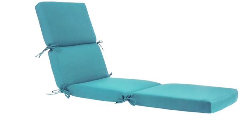 74 inch outdoor chaise lounge cushion, 74x22.5x3 inch water resistant foldable pool lounge chair cushion patio thick sun lounger cushions olefin blue 