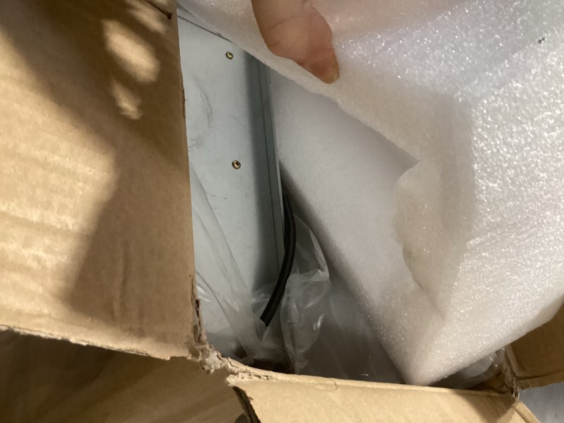 Condition photo showing As Is for 4-in-1 Bathroom Exhaust Fan with 1800W Heater, CCT LED Light & Remote Control, 150 CFM Quiet Ceiling Fan for Heating, Lighting, Ventilation & Blowing White