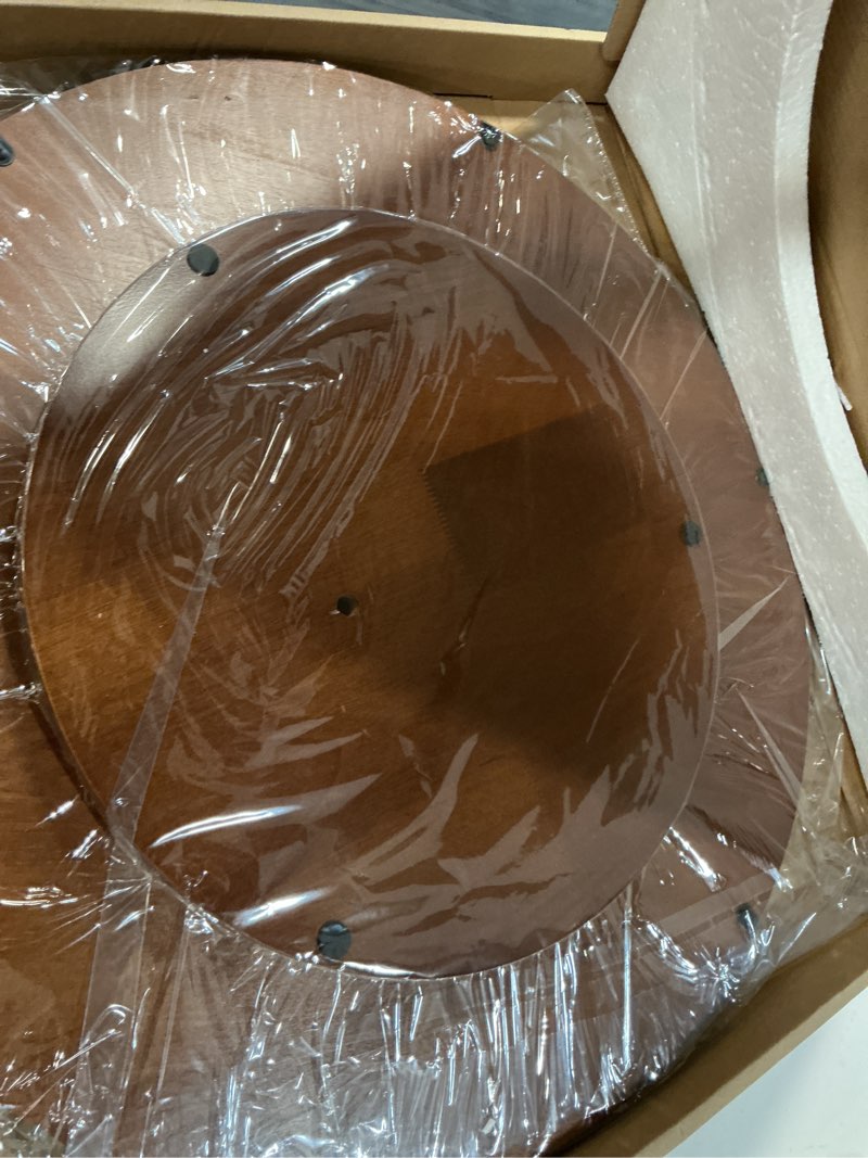 Condition photo showing New/Like New for farmhouse oak 24" lazy susan turntable organizer for cabinet, round wooden lazy susan organization and storage for dining table, pantry, kitchen, countertop, cupboard,home decor, walnut walnut 24 inches