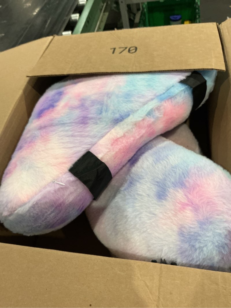 Condition photo showing As Is for atablyn children travel pillow car pillow removable u-shaped pillow for adults to support head and body in the back seat of long car trips tie dye/dream