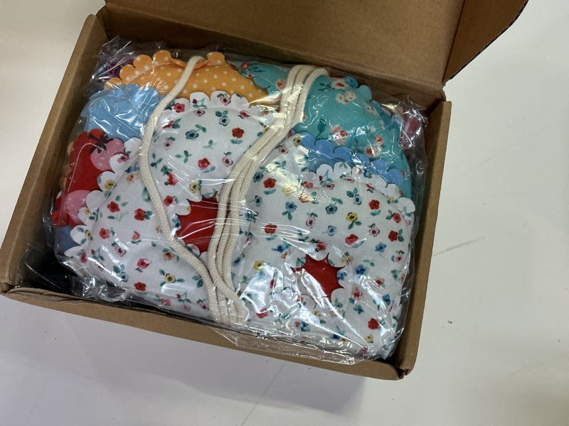 Condition photo showing New/Like New for mindsoft pre-strung happy birthday banner vintage foral birthday hanging garland decor pastel reusable cotton fabric colorful sign for party backdrop photo prop decor(mixed pattern and paisley)