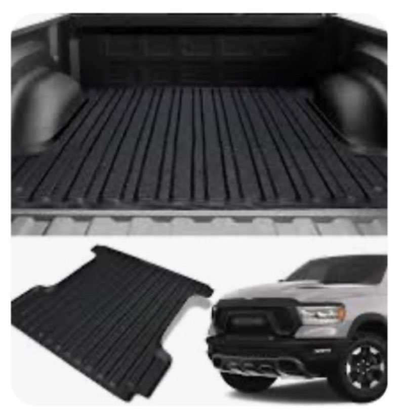 mixsuper liner truck bed mat for 2019-2025 dodge ram 1500, only for 5.7ft bed, all weather bed liner tpe durable odorless black