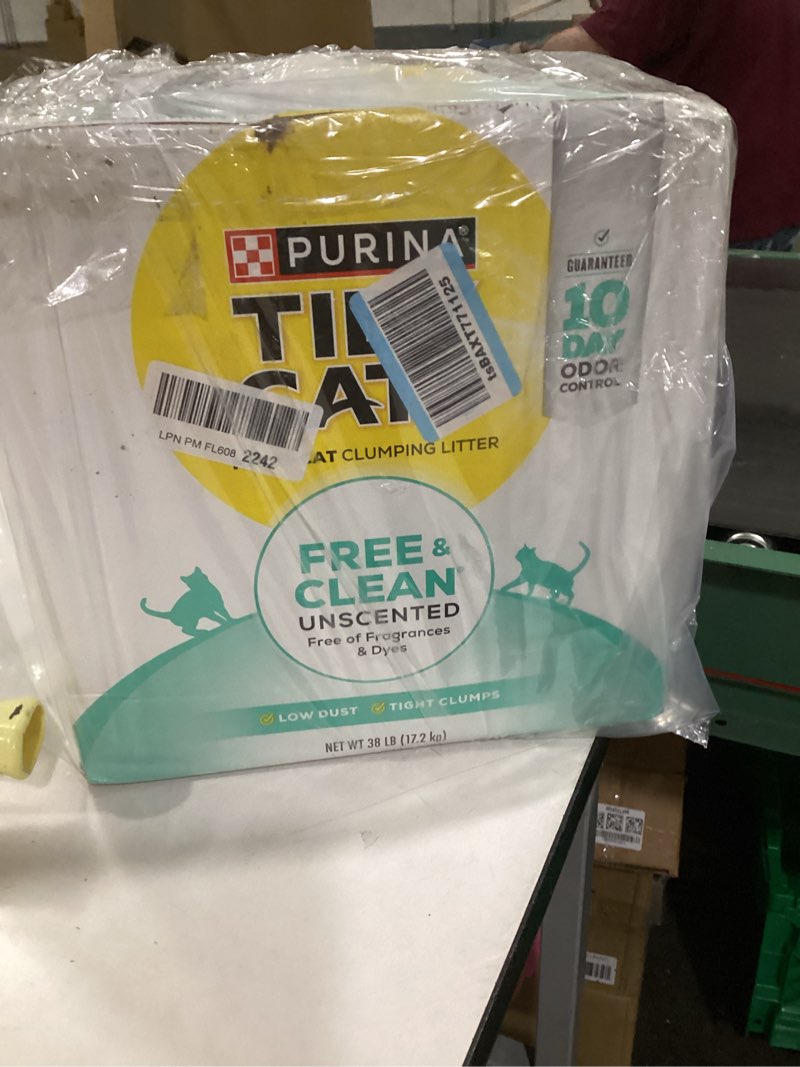 Condition photo showing New/Like New for Purina Tidy Cats Free and Clean Unscented Cat Litter - 38 lb. Box 38 Pound (Pack of 1)