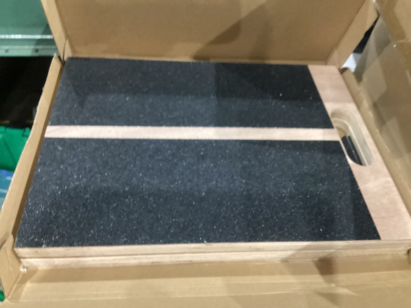 Condition photo showing As Is for temi slant board for calf-stretching - wooden incline wedge stretcher for squats, foot & ankle mobility, portable fitness equipment, balance block for heel stretch natural wood slant board