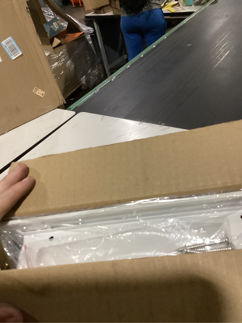 Condition photo showing New/Like New for 10x6 modern ac vent cover 2pack, decorative white air vent (duct opening cutout), all aluminium standard linear slot diffuser, low noise - register grille for ceiling, walls & floors 2pcs 10"wx6"h