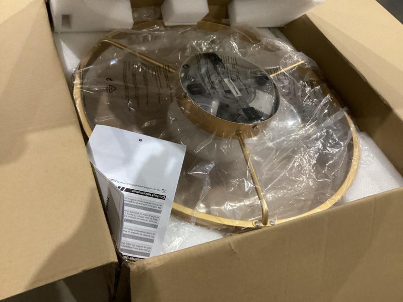 Condition photo showing Good Condition for lediary 22" modern ceiling fans with lights and remote, dimmable low profile ceiling fan, flush mount fan, stepless color temperature change and 6 speeds - gold 22 inch gold 1
