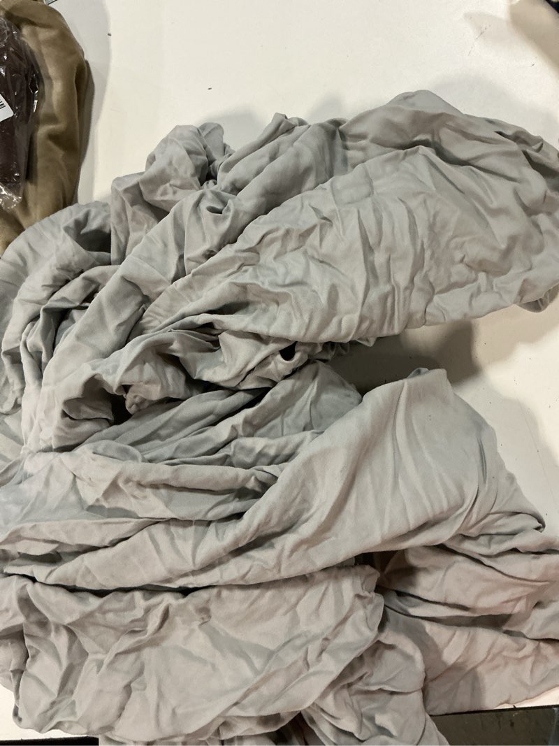 Condition photo showing As Is for quince cotton, only fitted sheet, light grey unknown size 