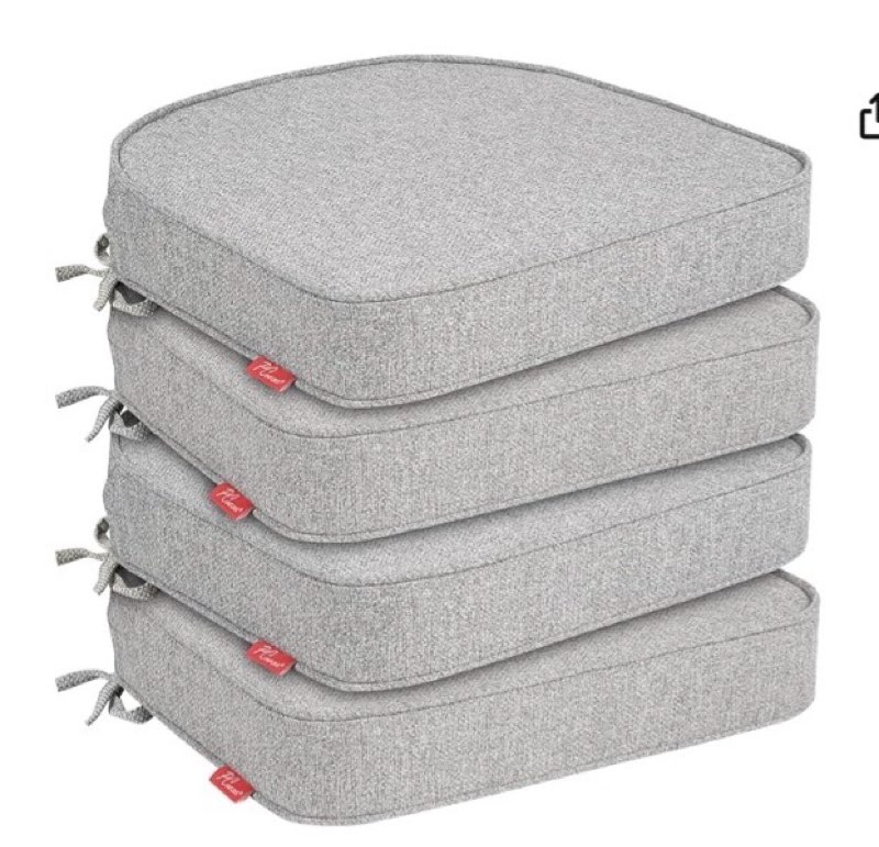 pcinfuns outdoor chair cushions set of 4,thick 17\" x 16\" x 3\" cushion for patio furniture,round corn (color may vary ours are green)