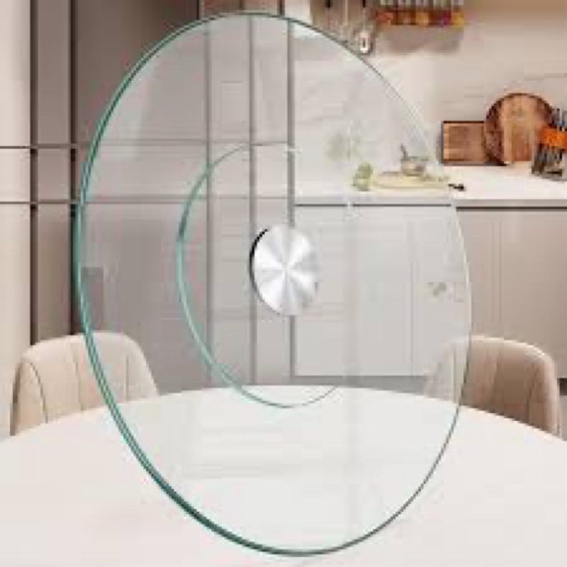 22.8 inch Lazy Susan for Table Top Tempered Glass Rotating Serving Tray for Dining Table, Kitchen La