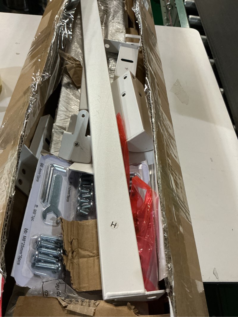 Condition photo showing As Is for Twin Bed Frames 6 Inch, White Twin Size Bed Frame with Metal Gaskets, No Box Spring Need, Heavy Duty Steel Platform Support, Round Corner Desgin, Easy Assembly, Noiseless Twin 6 inch