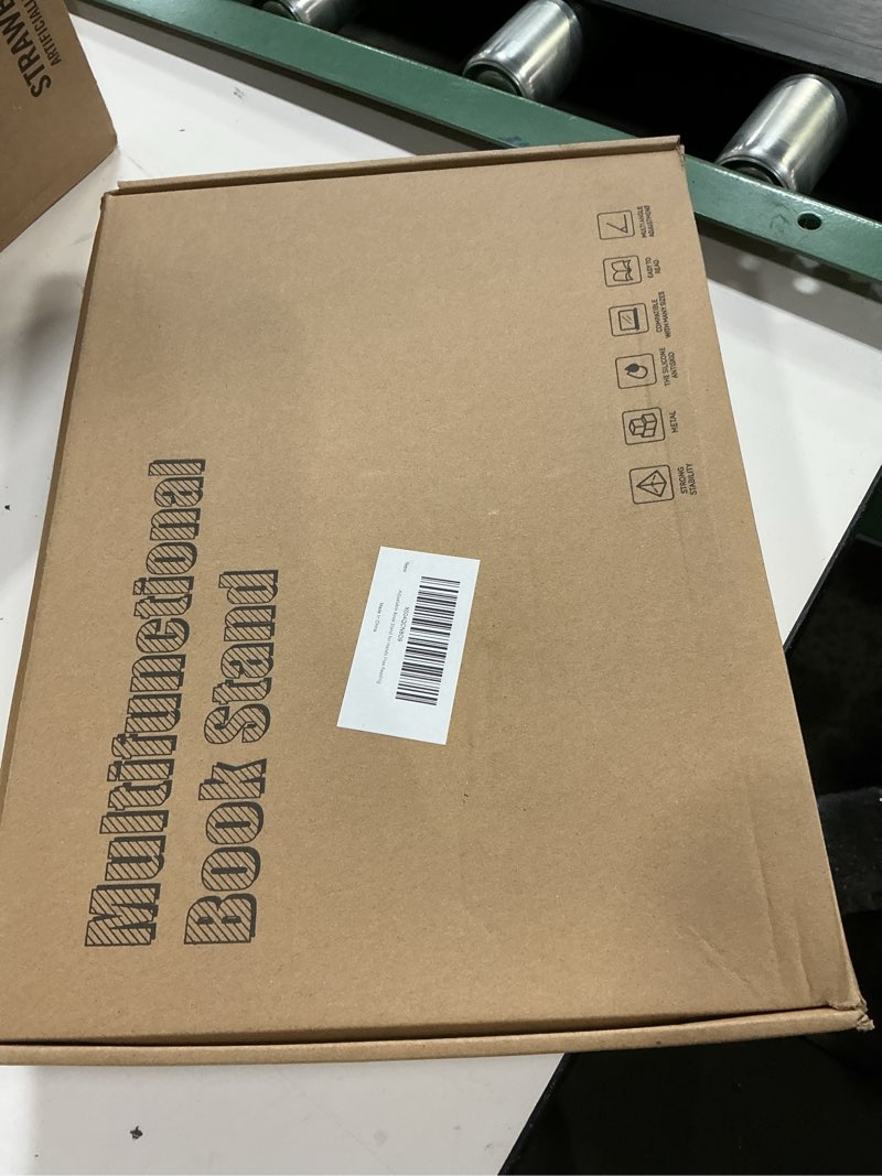 Condition photo showing New/Like New for agoer adjustable book stand for hands free reading, foldable book holder with 360° rotating base,desktop display stand with elastic page clips for cookbook, textbook, magazines,laptops,music scores