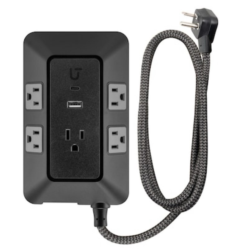 utilitech 6-ft surge protector 5 -outlet 560 joules 1800 -watts black indoor various receptacles
