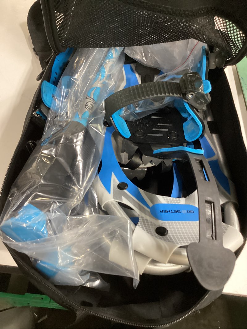 Condition photo showing Good Condition for G2 21/25/30/36 Inches Light Weight Snowshoes with Toe Box, EVA Padded Ratchet Binding, Heel Lift, Flexible Pivot Bar, Durable Back Strap, Trekking Poles, Carrying Bag, Snow Baskets(6 colors available) Blue 25"(Up to 200lbs)