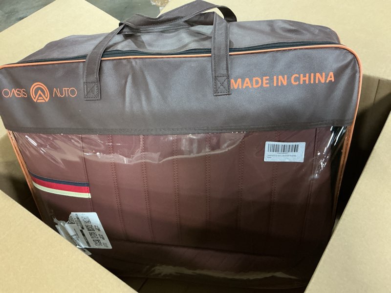 Condition photo showing New/Like New for OASIS AUTO Car Seat Covers Full Set Premium Waterproof Faux Leather Cushion Universal Accessories Fit SUV Truck Sedan Automotive Vehicle Auto Interior Protector (OS-001 Burgundy) BURGUNDY OS-001 FULL SET