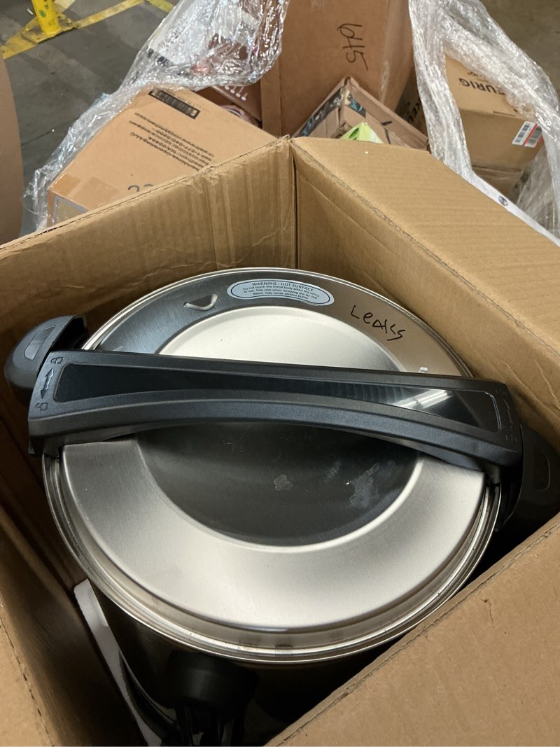 Condition photo showing As Is for Coffee Urn 100 Cup, Stainless Steel Commercial Coffee Maker 14 L/3.7 gal Electric Hot Beverage Dispenser Large Hot Water Dispenser Coffee Dispenser Hot Water Urn For Business, Catering, Party Silver-Single Layer 473.4 Ounces