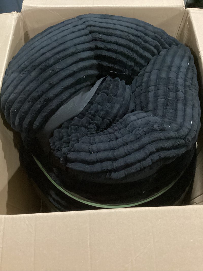 Condition photo showing As Is for bedelite fleece queen comforter set -super soft & warm fluffy black bedding, luxury fuzzy heavy bed set for winter
