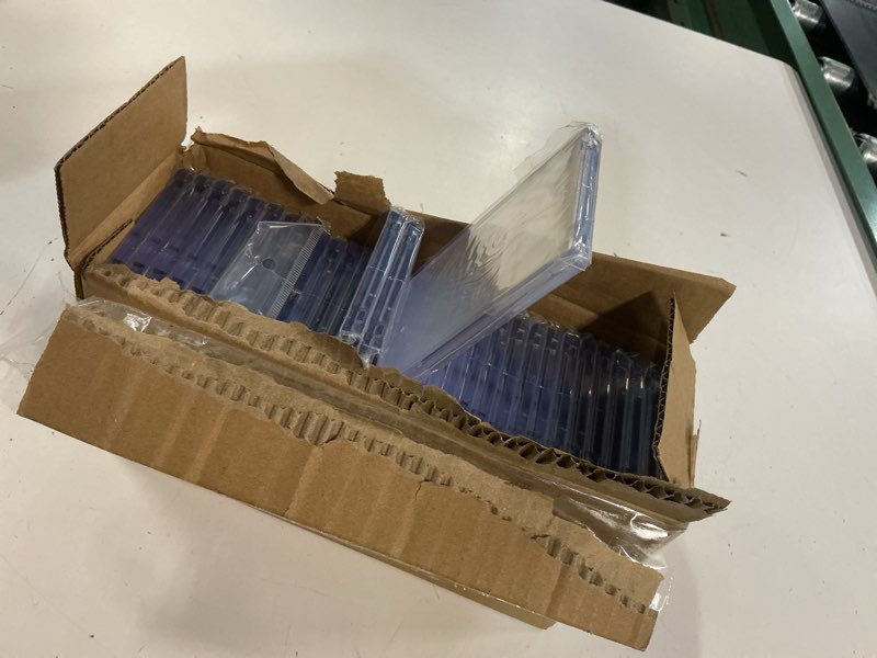 Condition photo showing New/Like New for 30ct magnetic card holder, 35pt one touch card holder for trading cards, protectors hard plastic, u-v protection magnetic display case for baseball, game, sports cards