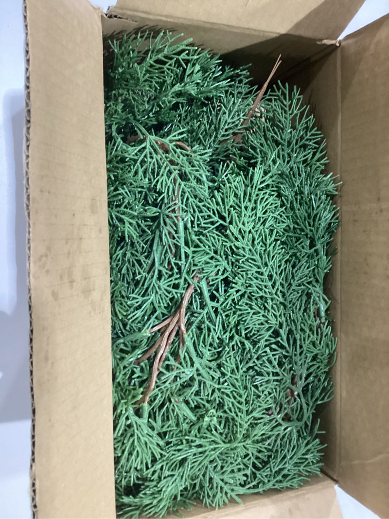 Condition photo showing New/Like New for 6.3FT Christmas Garland Real Touch Artificial Cedar Cypress Greenery Soft Pine Needles Realistic Faux Green Garland for Mantle Fireplace Table Wall Indoor Christmas Decorations