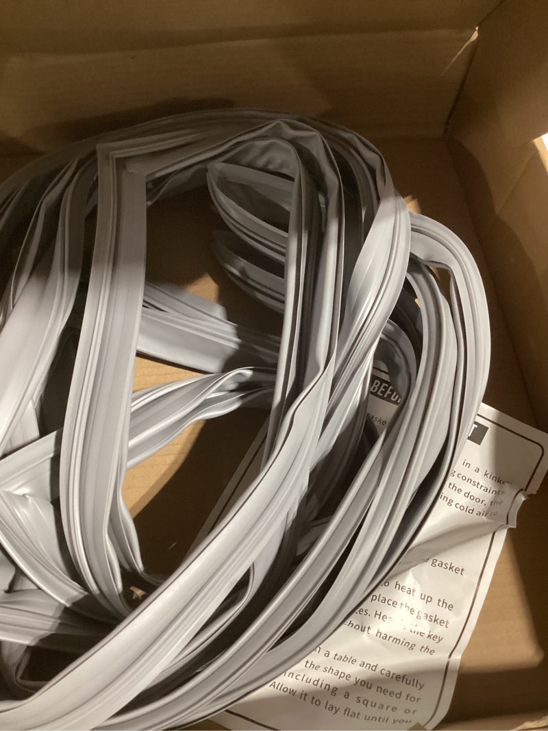 Condition photo showing New/Like New for 2 Pack Upgraded 5304505782 freezer door gasket Replacement Compatible with Electrolux Frigidaire Refrigerator Door Gasket Seal, 65" x 31" Freezer Door Seal for FPRU19F8RFC, FPUH19D7LF1, FPRH19D7LF1