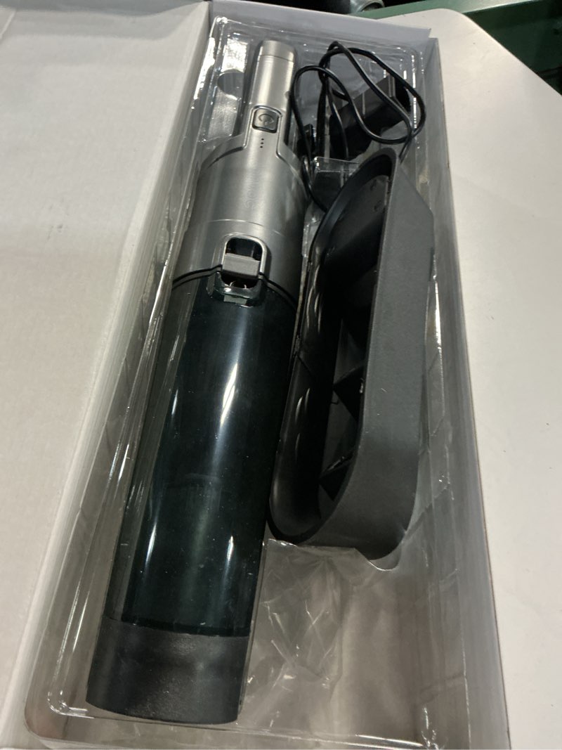 Condition photo showing As Is for tzumi ionvac powermax 5v cordless handheld vacuum cleaner
