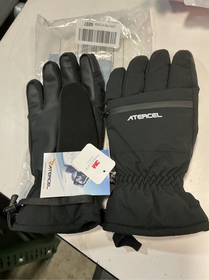 Condition photo showing New/Like New for Waterproof Ski Gloves, Warm 3M Thinsulate Gloves, Touchscreen, for Men Women in Skiing, Snowboarding, Snowmobiling, Hiking Black Large