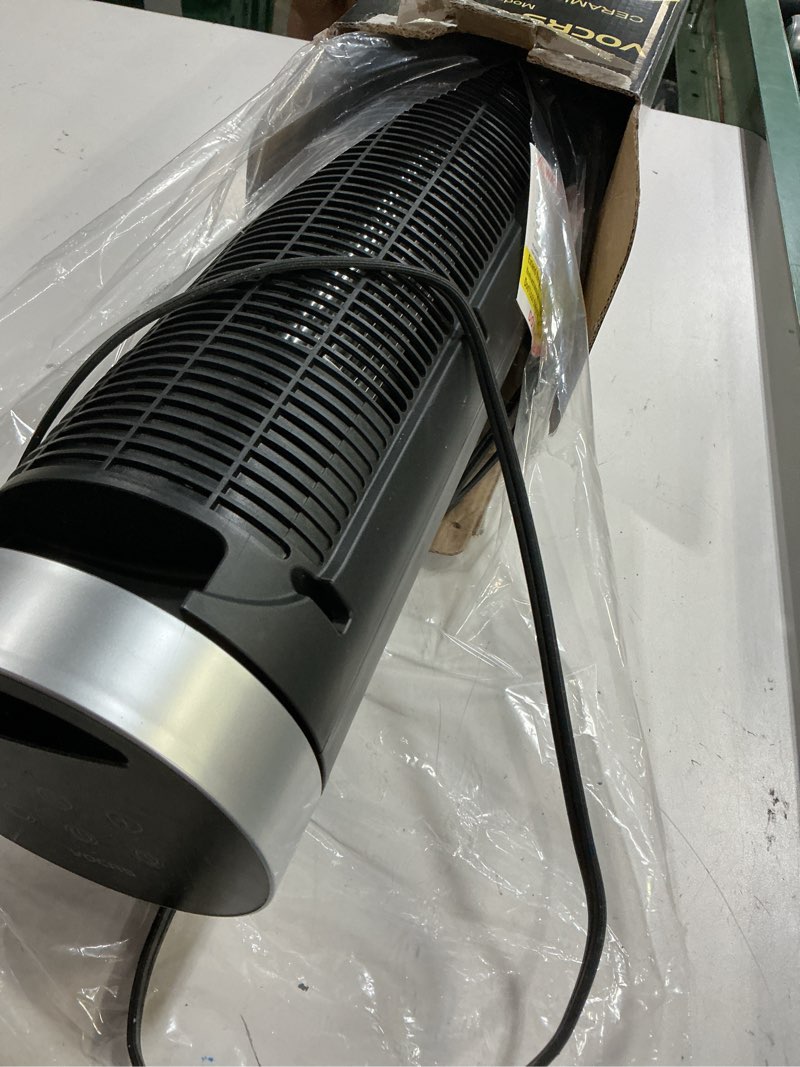 Condition photo showing As Is for space heater for indoor use with remote - 70° oscillating tower electric heater, 24 inchs, 12h timer, 1500w quiet ptc ceramic heating with thermostat, fast safety heat for office, home, bedroom