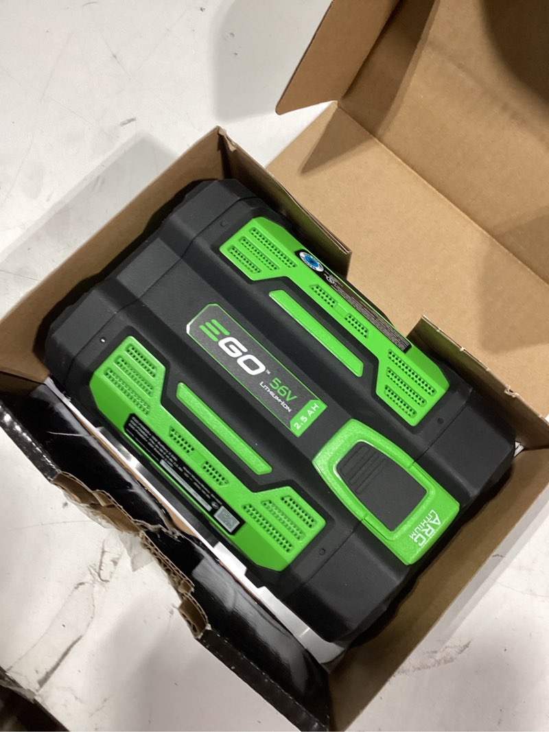 Condition photo showing As Is for ego power+ 56 -volt, 2.5 ah 1 -pack lithium ion (li-ion) battery