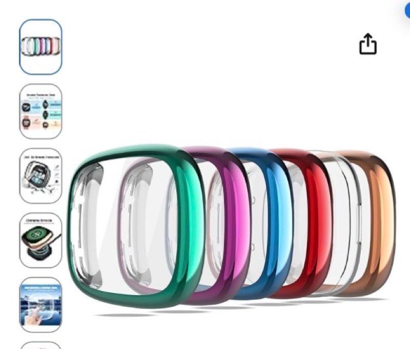 Screen Protector for Fitbit Sense 2/Versa 4 Case, Soft TPU Plated Case All-Around Protective Screen Full Cover Bumper for Sense 2/Versa 4 Smart Watch