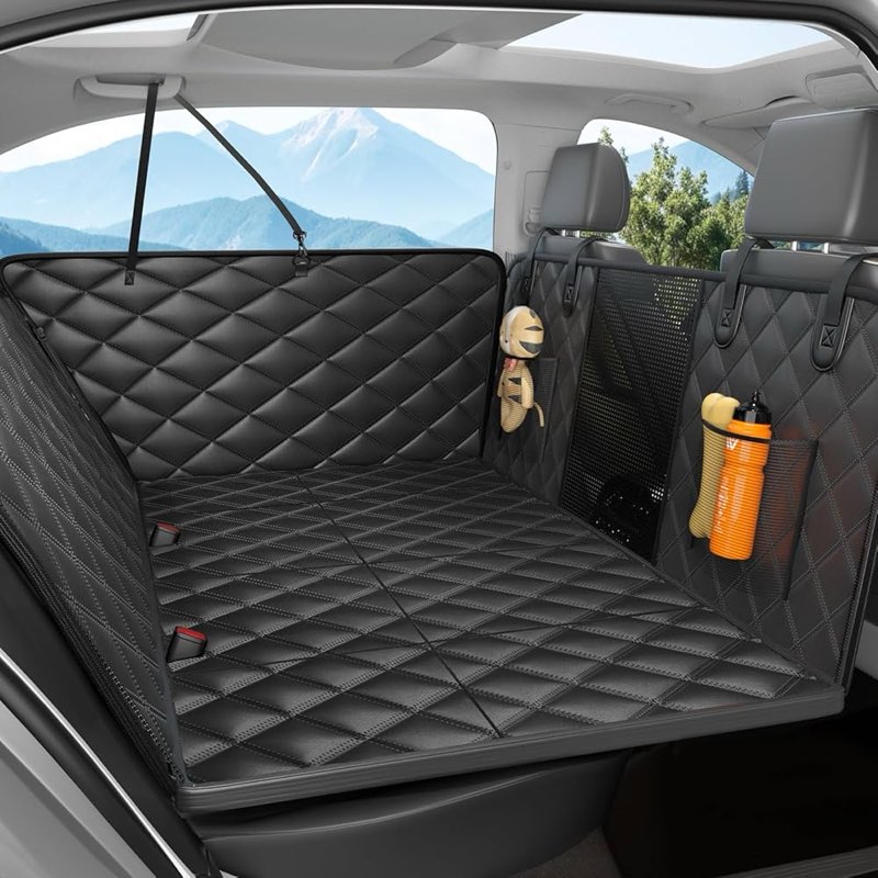 yfchangle hard bottom dog car seat cover for back seat – waterproof nonslip hammock extender for tru