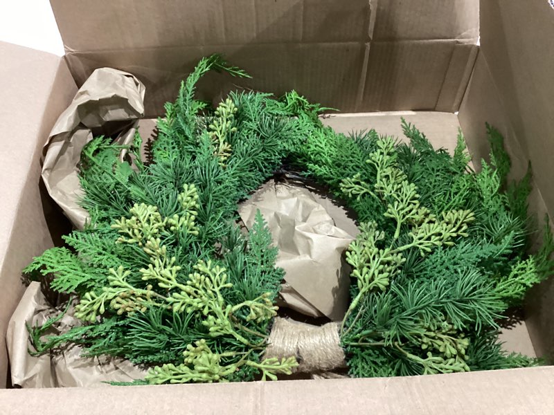artificial cedar wreath