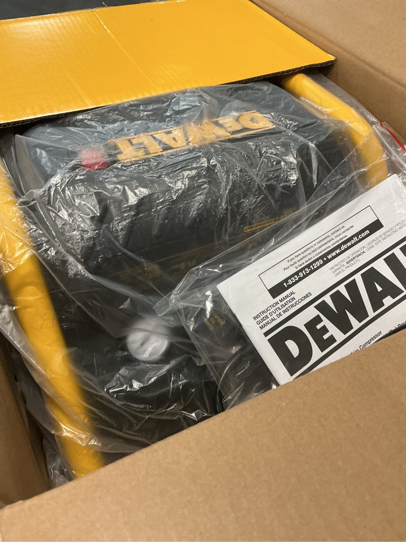 Condition photo showing New/Like New for dewalt air compressor for trim, 200-psi max, quiet operation (dwfp55130)