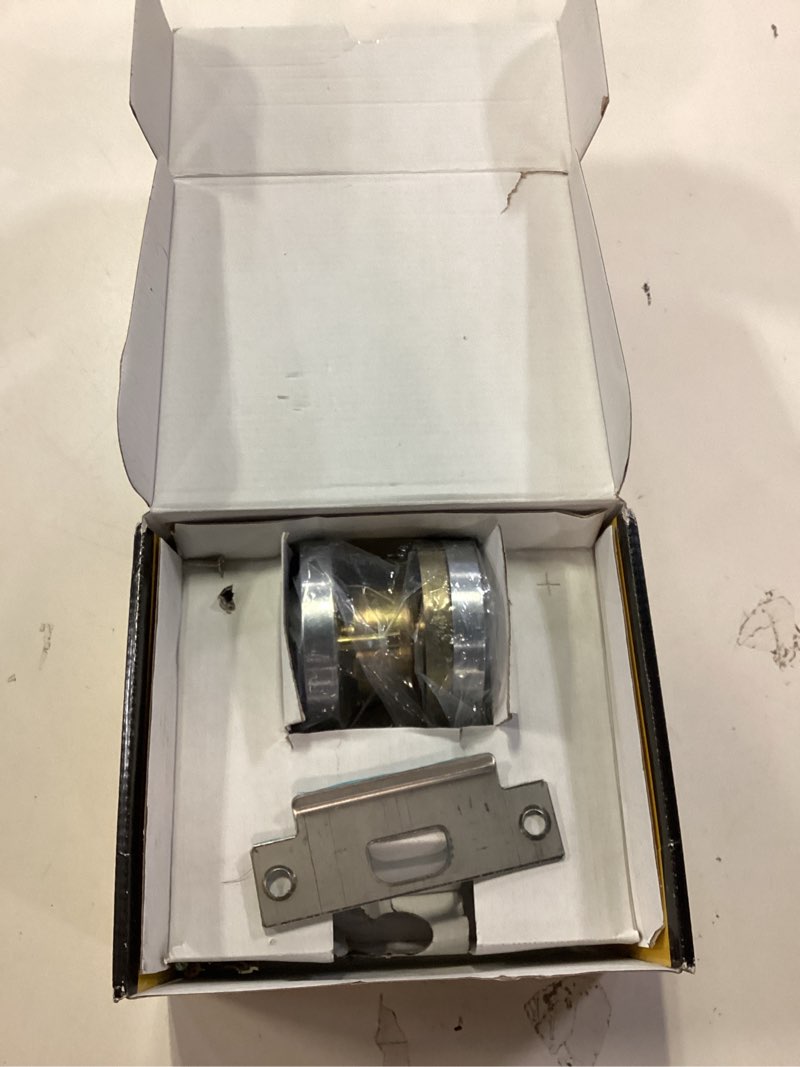 Condition photo showing As Is for Keyed Entry Grade 2 Commercial Door Locks Heavy Duty Office Door Lever, Non-Handed, UL 3 Hour Fire Rated, ADA Compliant, Satin Chrome Finish 26D, 2-3/4''Backset X-XG-ET-70
