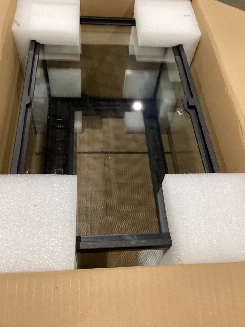 Condition photo showing Good Condition for reptile glass tank 20"*12"*10" pre-assembled terrarium for turtle,hermit crab,bearded dragon,gecko,lizard,snake,spider,fish,tarantula enclosure with top screen ventilation and openning door 20*12*10inch