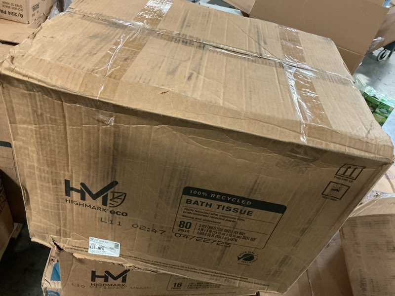 Condition photo showing New/Like New for highmark(r) 100% recycled 2-ply bath tissue, white, 550 sheets per roll, case of 80 rolls