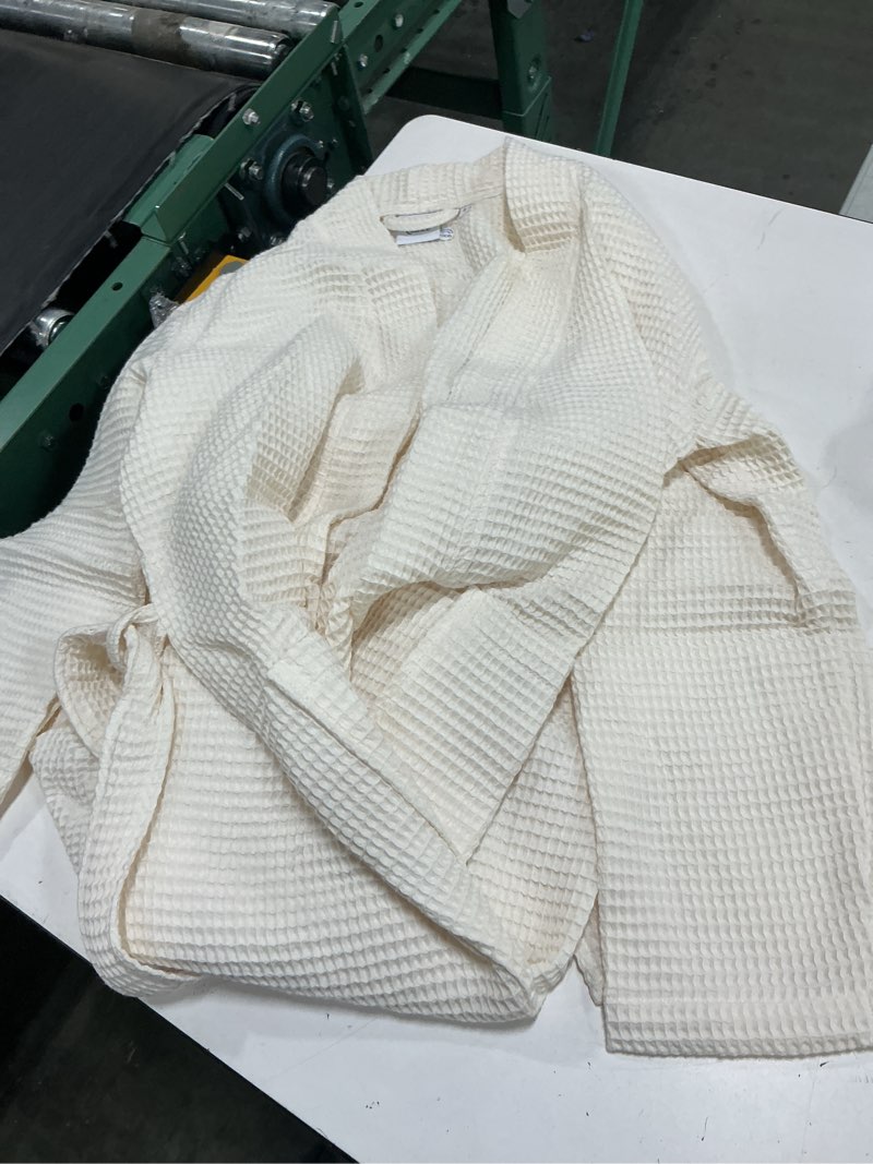 Condition photo showing Good Condition for quince organic turkish waffle robe ivory, size s