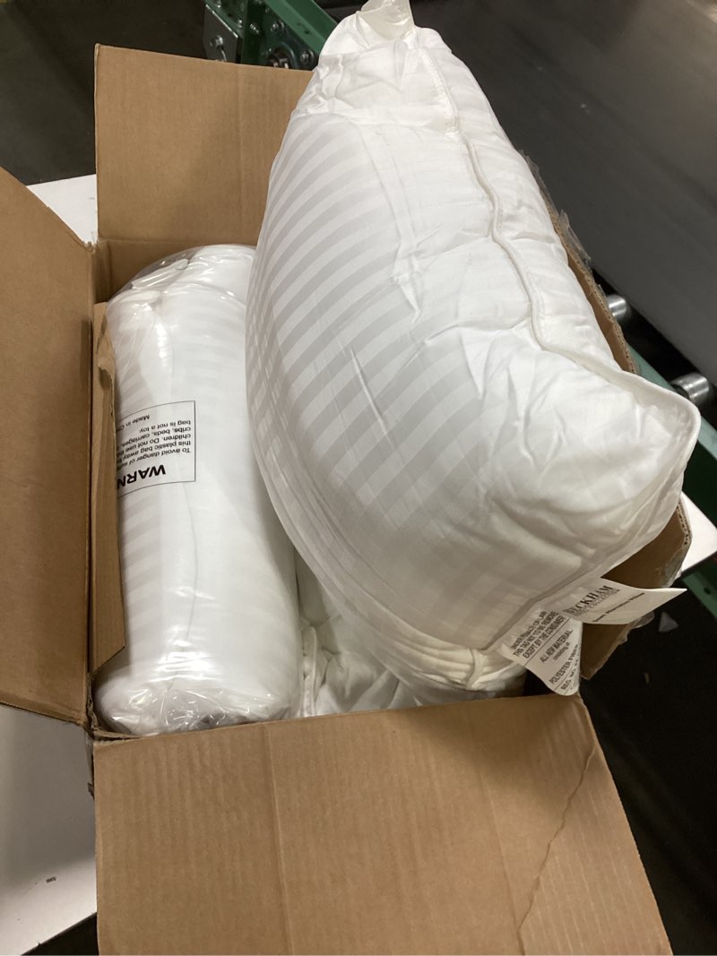 Condition photo showing As Is for beckham hotel collection bed pillows standard/queen size set of 2 - original soft down alternative pillow for sleeping - soft support for back, stomach or side sleepers queen / standard white