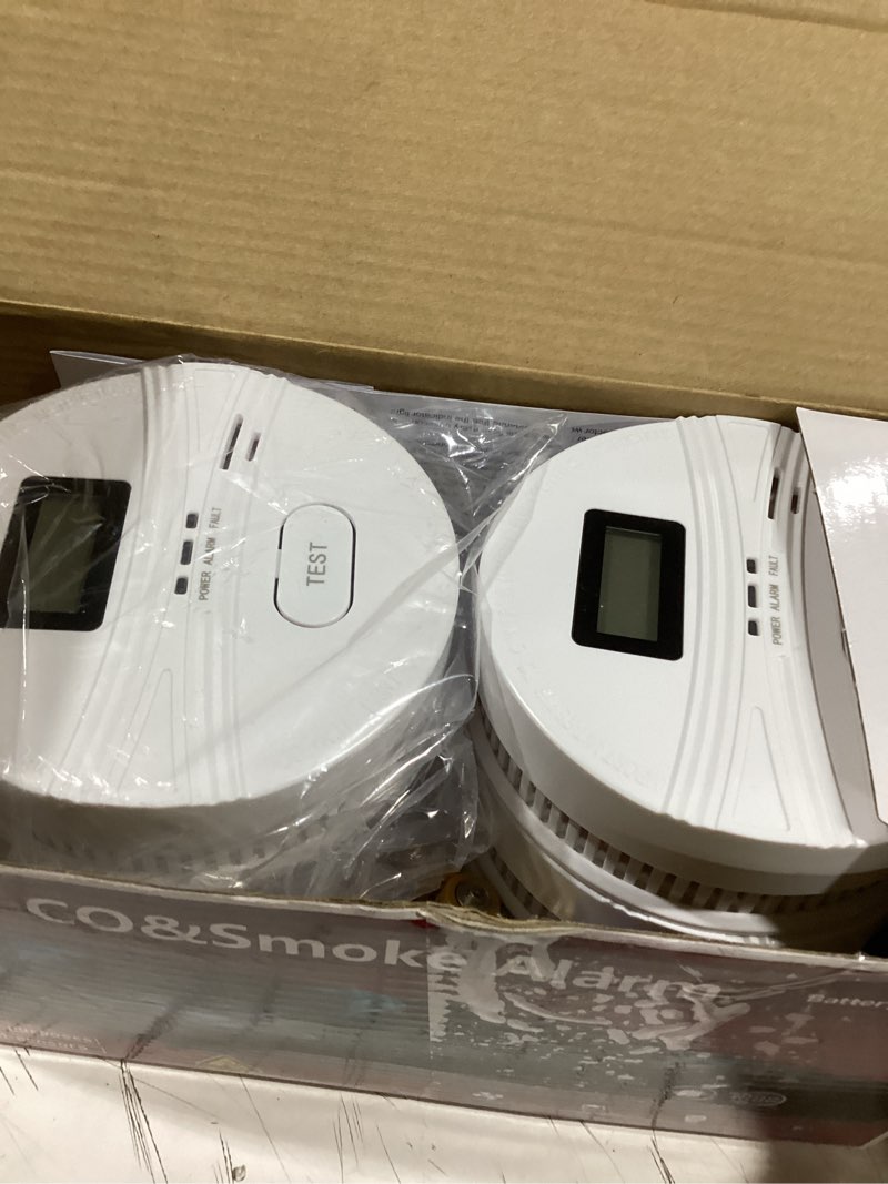 Condition photo showing Good Condition for 6 pack smoke and carbon monoxide detector with test button and digital display,2-in-1 smoke detector carbon monoxide detector combo with batteries,fire alarm for home white-6-pack