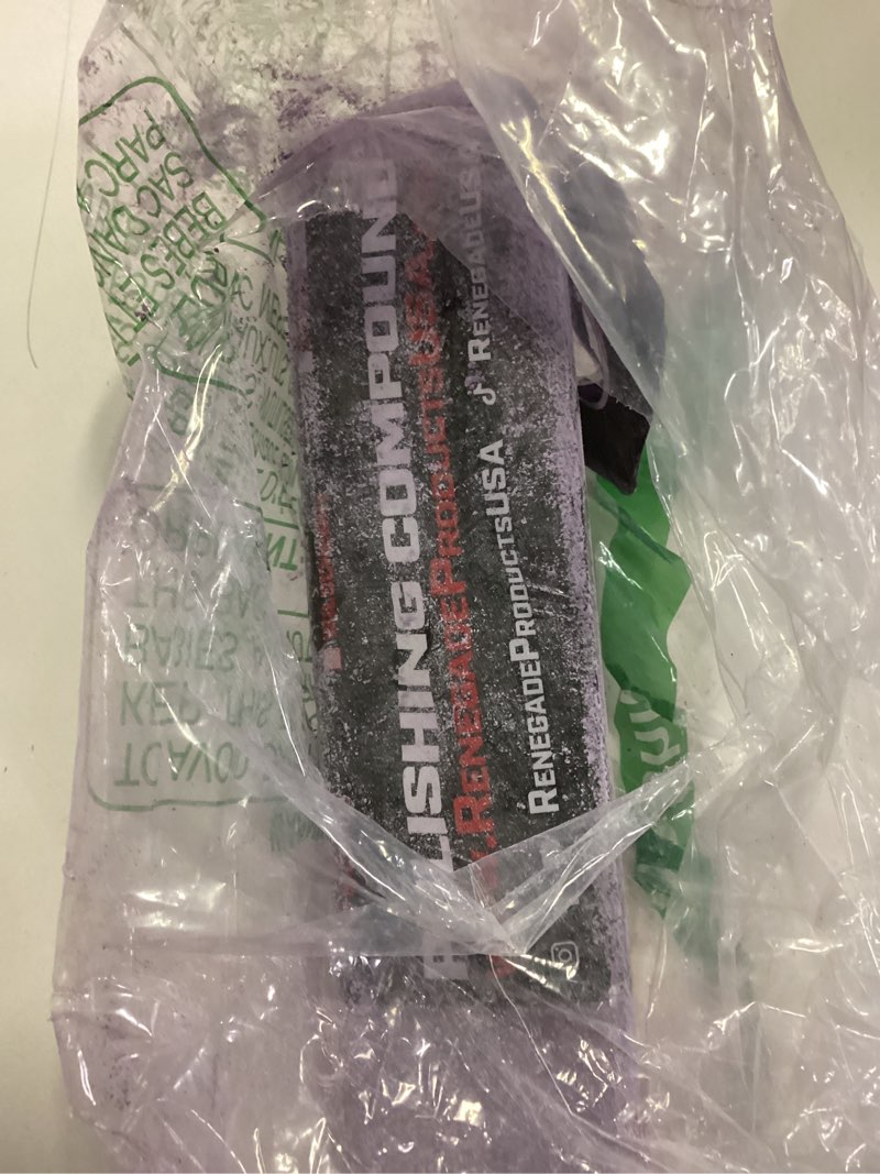 Condition photo showing As Is for Renegade Products Premium Metal Polishing Compound Bars for High Speed Polishing On a Right Angle Grinder or Table Top Buffer (Purple)